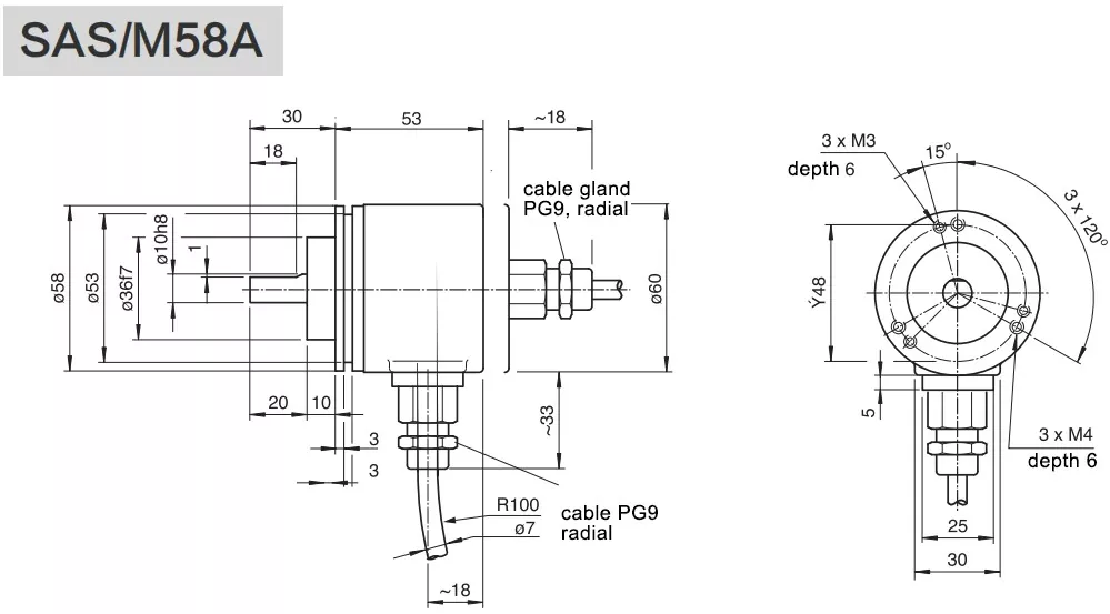 58mm Outer Diameter Anopen Heavy Duty Encoder